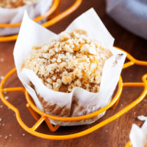 The perfect recipe to kick-off pumpkin season and fall, these Inside-Out Pumpkin Muffins feature a sweet and tangy cream cheese frosting stuffed inside a pumpkin spice muffin and topped with a crunchy streusel topping!