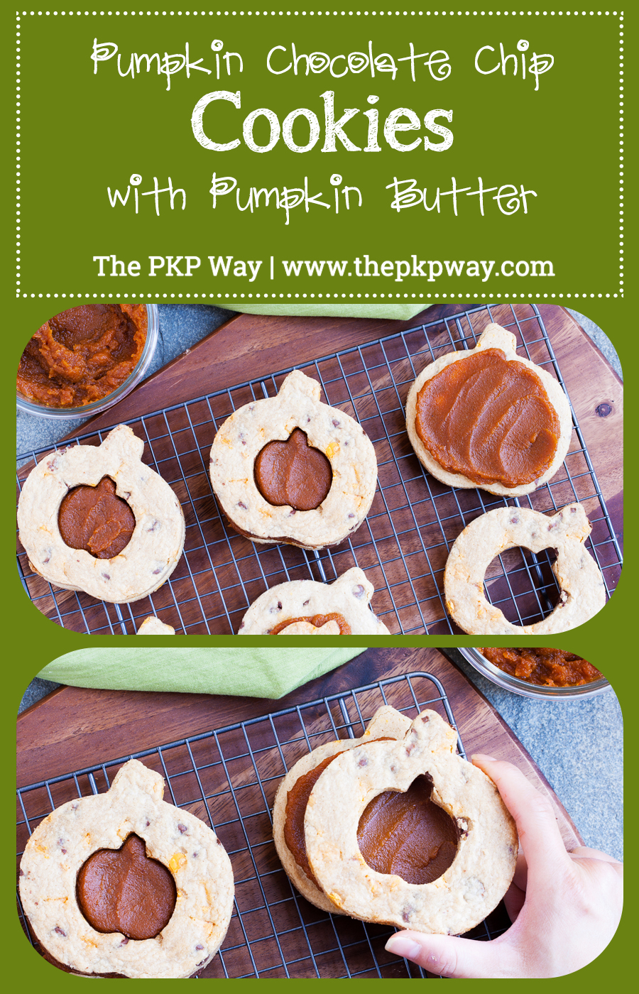 Begin cookie decorating season early with these Pumpkin Chocolate Chip Cookies with Pumpkin Butter.