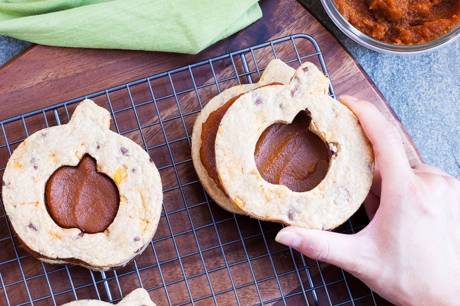 Begin cookie decorating season early with these Pumpkin Chocolate Chip Cookies with Pumpkin Butter.