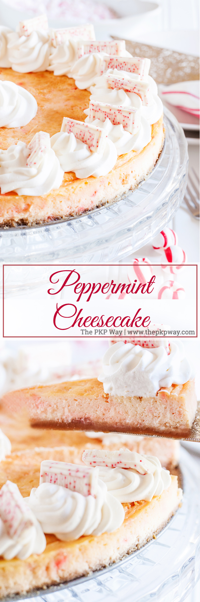 This celebratory Peppermint Cheesecake will make a festive addition to any New Year Party dessert table.