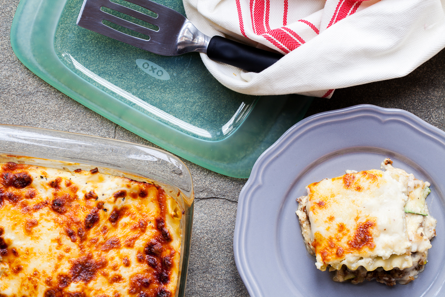 With layers and layers of flavor, this Roasted Garlic White Lasagna with Zucchini and Italian Sausage will have everyone asking for seconds.