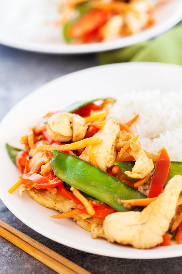 Colorful, delicious, and healthy, Chicken and Vegetables Stir Fry can be thrown together quickly with little to no effort.