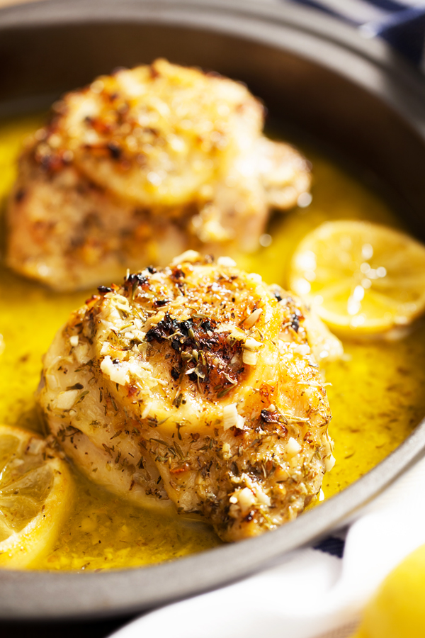 Ina Garten's Lemon Chicken in pan