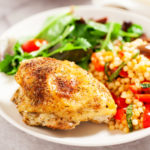 These flavorful Mediterranean Chicken Thighs make an easy weeknight meal and can be prepared in advance!