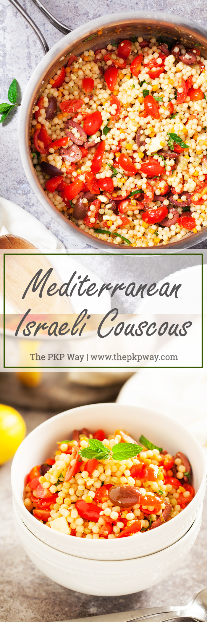 This Mediterranean Israeli Couscous is perfect as an accompaniment to any Mediterranean-inspired meal or on its own in a giant bowl!