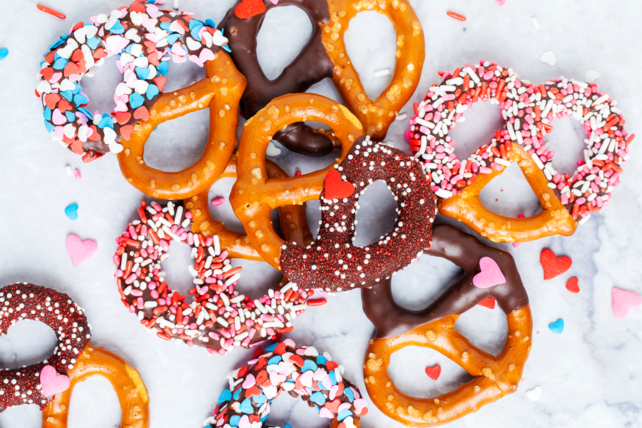 Fun, festive, and easy, these Valentine’s Day Dipped Pretzels will make everyone feel special!