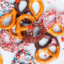 Fun, festive, and easy, these Valentine’s Day Dipped Pretzels will make everyone feel special!