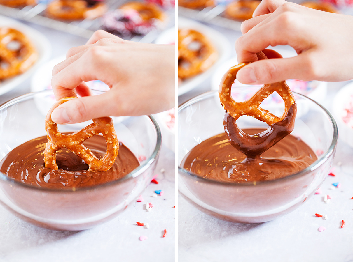 Fun, festive, and easy, these Valentine’s Day Dipped Pretzels will make everyone feel special!