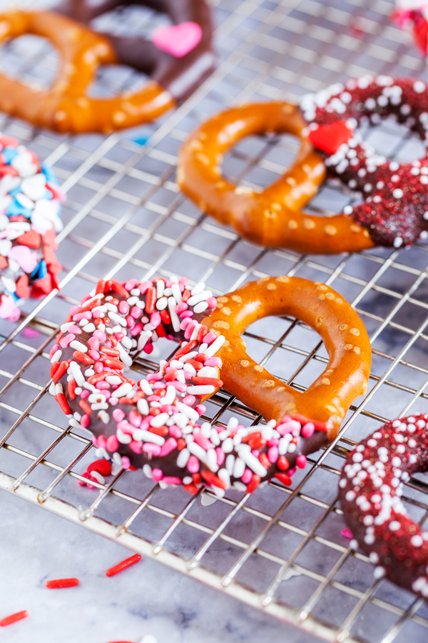 Fun, festive, and easy, these Valentine’s Day Dipped Pretzels will make everyone feel special!