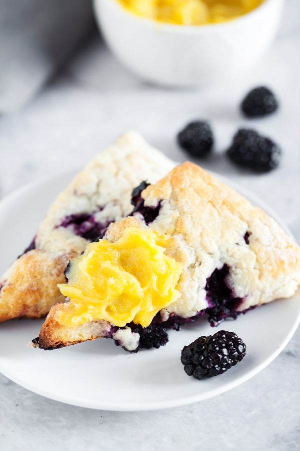 Flaky, buttery, berry-licious Blackberry Scones are packed with juicy blackberries and make the perfect snack or on-the-go breakfast.