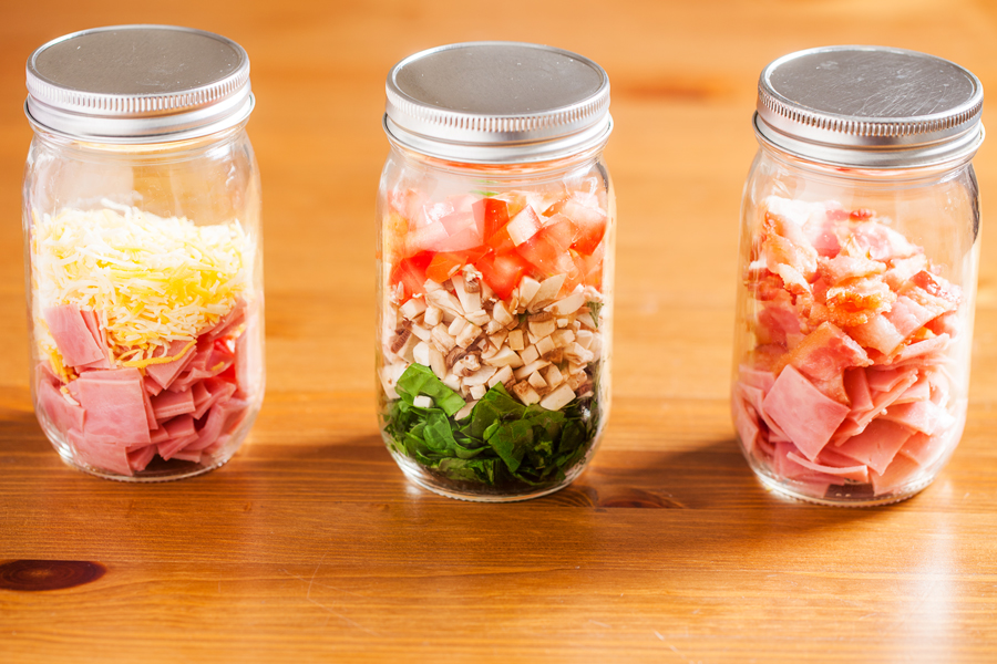 For a warm breakfast any day of the week, customize your own quick and easy Mason Jar Omelet. 