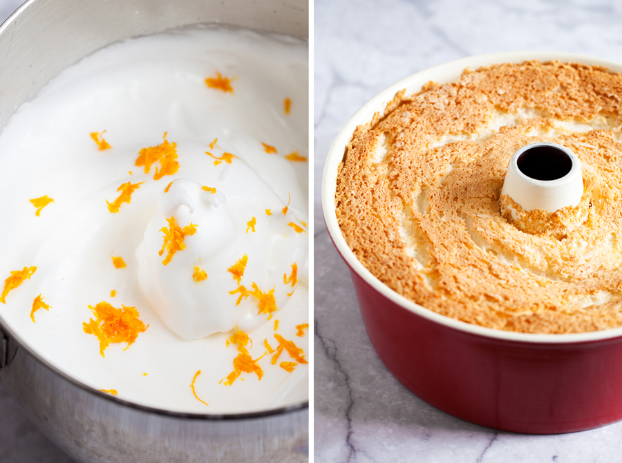 Light, moist, fluffy, and airy, Orange Angel Food Cake offers zero guilt and all pleasure.