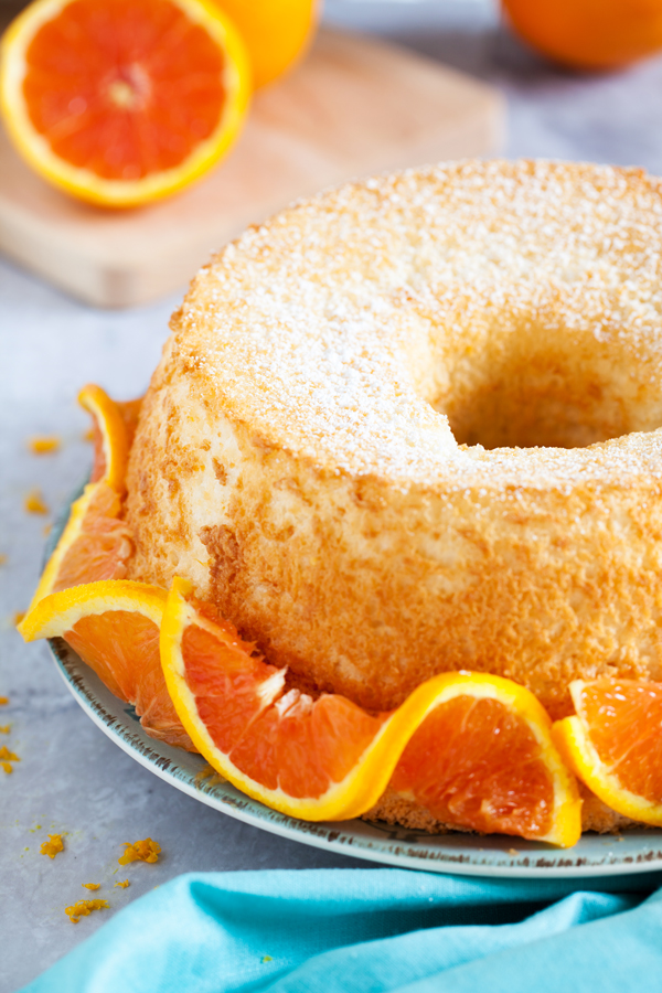 Light, moist, fluffy, and airy, Orange Angel Food Cake offers zero guilt and all pleasure.