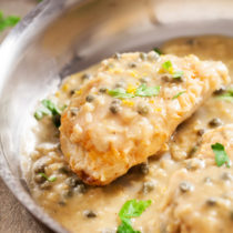 For Valentine’s Day or other special occasion, Restaurant-Style Chicken Piccata and Spaghetti is the perfect meal for a great night in.