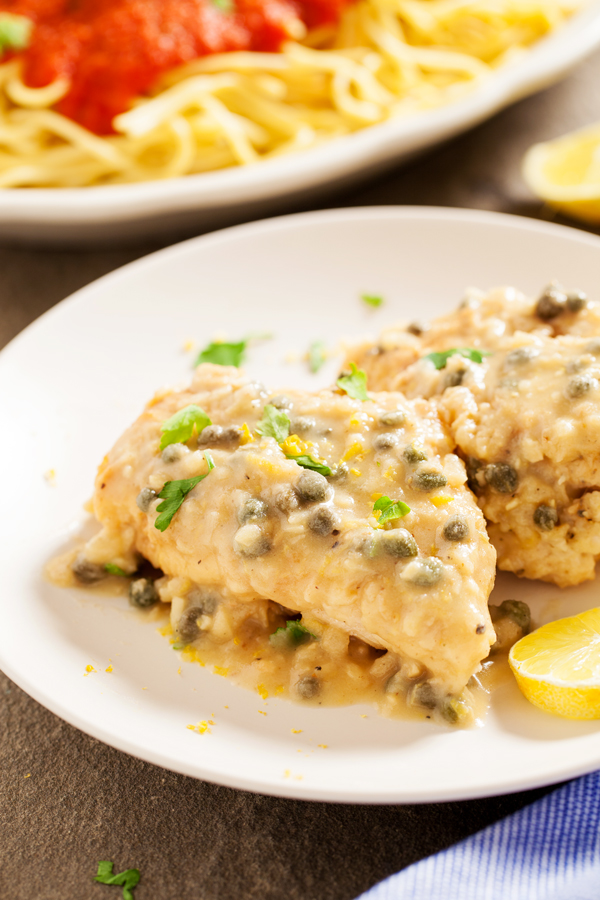 For Valentine’s Day or other special occasion, Restaurant-Style Chicken Piccata and Spaghetti is the perfect meal for a great night in.