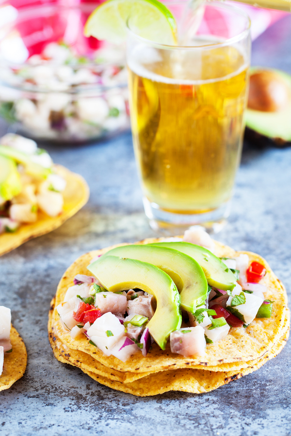 Transport yourself to Mexico with delicious and refreshing Ceviche Tostadas.