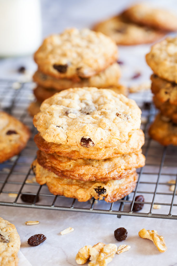 Completely addicting Chewy Oatmeal, Raisin & Walnut Cookies will be a hit at your next potluck, picnic, or party.