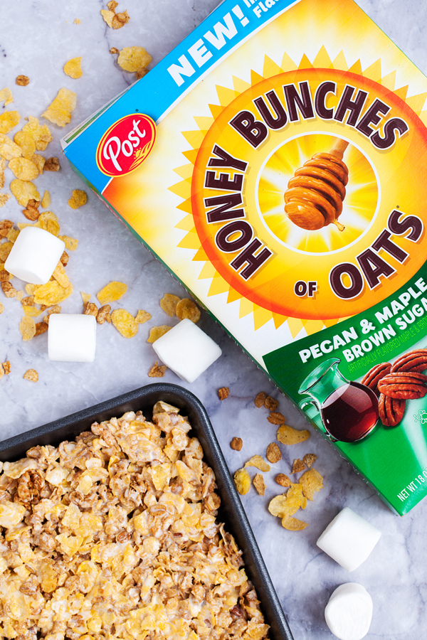 Chewy Pecan & Maple Puppy Chow with soft and chewy raisins and crunchy cashews is a fun and non-traditional way to enjoy cereal.