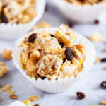 Chewy Pecan & Maple Puppy Chow with soft and chewy raisins and crunchy cashews is a fun and non-traditional way to enjoy cereal.