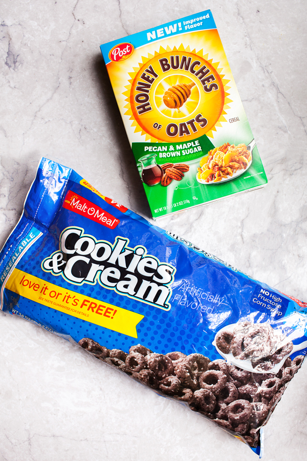 Chewy Pecan & Maple Puppy Chow with soft and chewy raisins and crunchy cashews is a fun and non-traditional way to enjoy cereal.