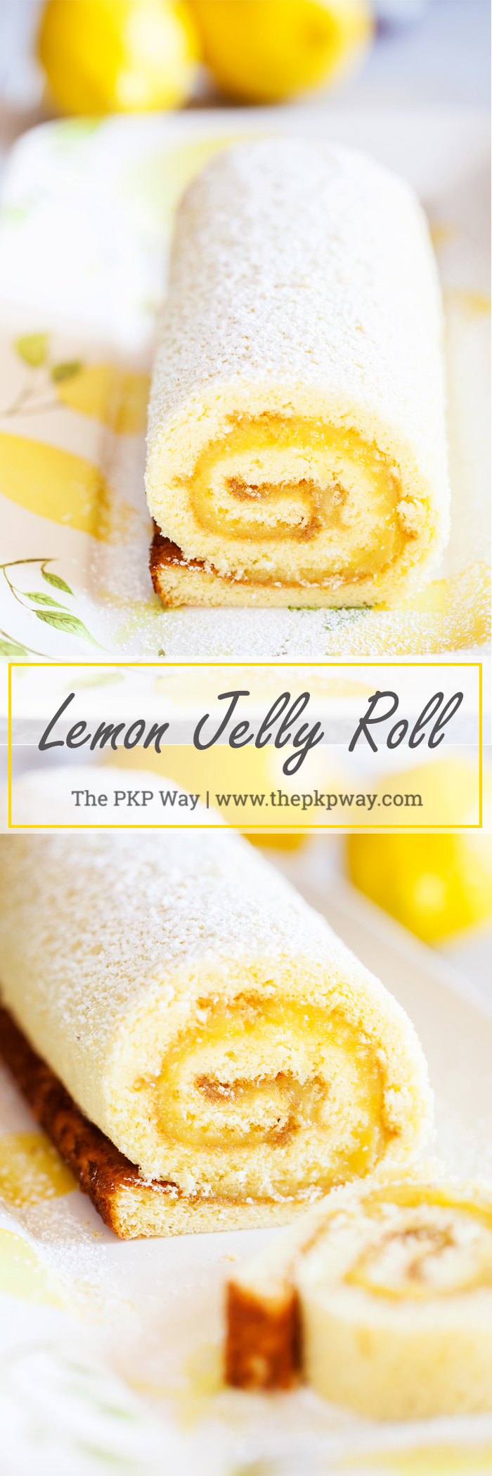 Soft and tender cake filled with lemon curd and rolled into a log makes this Lemon Jelly Roll a beautiful and impressive dessert for your guests this Easter and summer.
