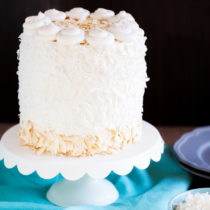 Moist and fluffy coconut cake is studded with shredded coconut, filled and covered with a luscious coconut frosting made from coconut milk, and adorned with BOTH toasted coconut and sweetened coconut.