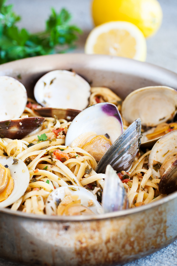 Your go-to Linguine and Clams recipe, made using fresh lemon juice, white wine, and fresh clams.
