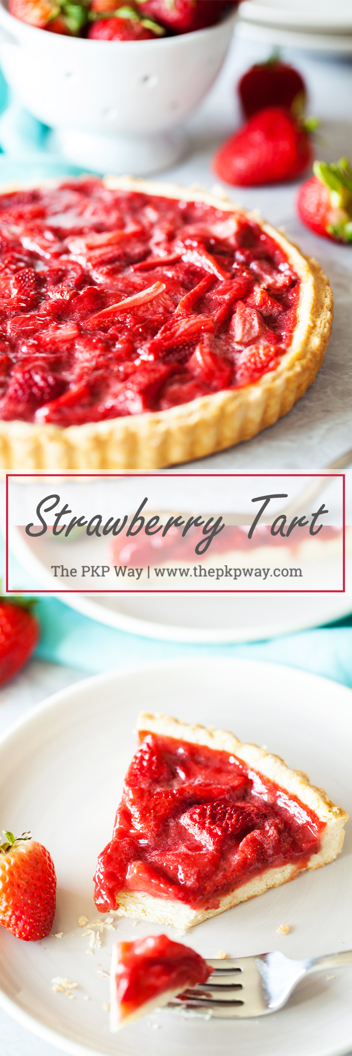 Bursting with strawberry flavor, this Strawberry Tart is loaded with fresh strawberries floating atop a melt-in-your-mouth pate sucrée crust.