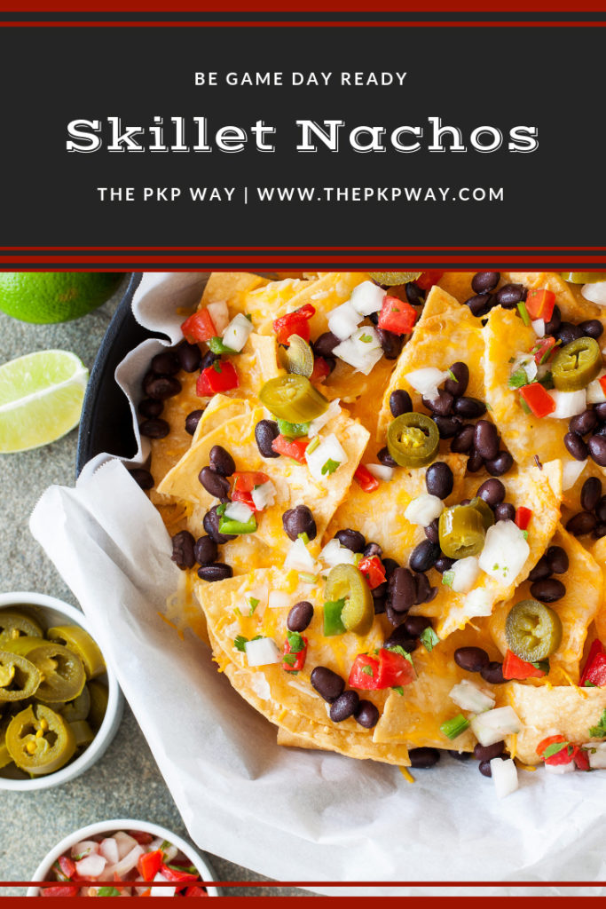 These Better than Restaurants Skillet Nachos gives you cheese in every bite and is topped with plenty of toppings.