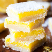 Always a classic, these Lemon Bars feature a silky smooth lemon filling over a melt-in-your-mouth shortbread crust.