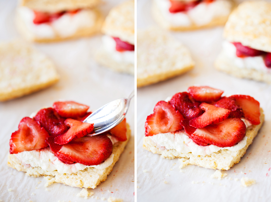 This classic strawberry shortcake recipe combines tender and flaky shortcakes with fluffy whipped cream and juicy strawberries.