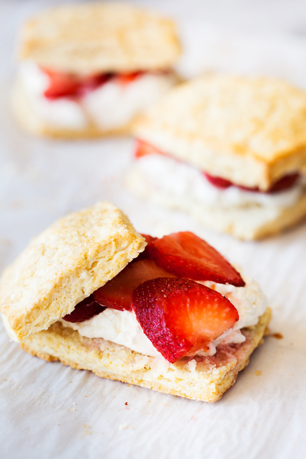 This classic strawberry shortcake recipe combines tender and flaky shortcakes with fluffy whipped cream and juicy strawberries.