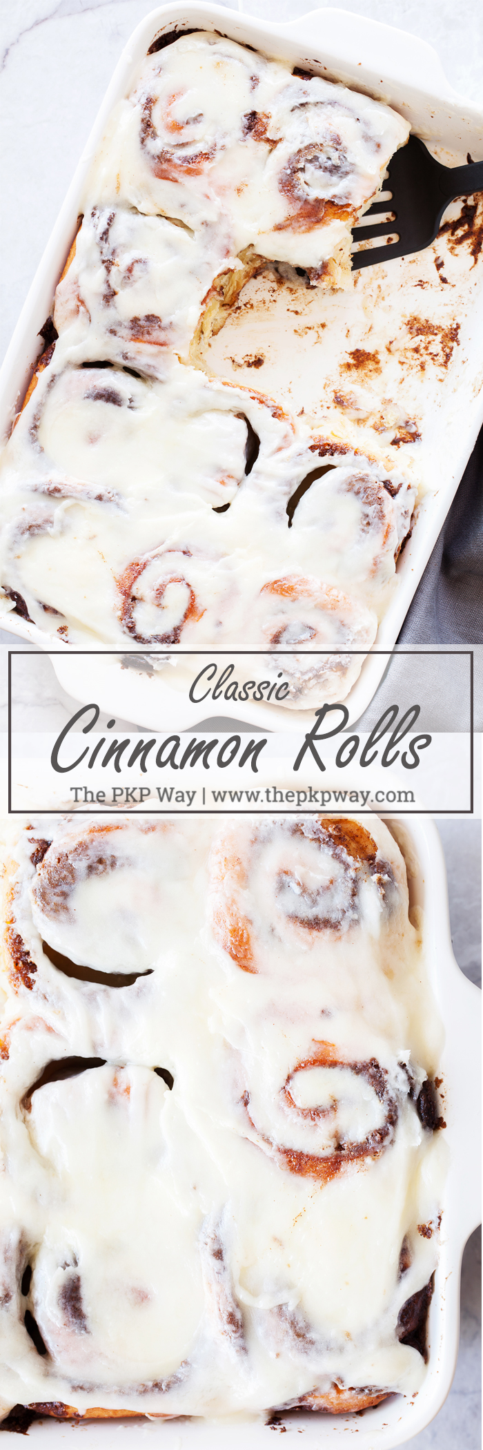 These Classic Cinnamon Rolls are filled with a cinnamon and sugar filling and topped with a sweet and tangy cream cheese glaze.