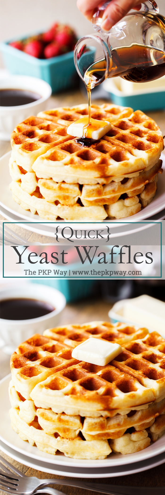 Ready in 90 minutes and your new go-to recipe, these Quick Yeast Waffles are crispy, airy, tender, tangy, and have just a hint of sweetness.