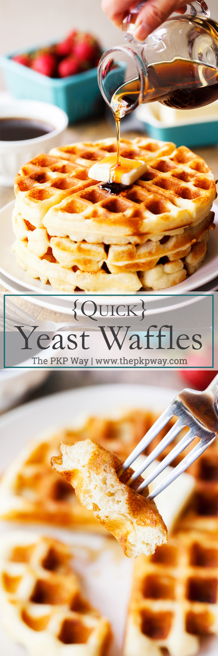 Ready in 90 minutes and your new go-to recipe, these Quick Yeast Waffles are crispy, airy, tender, tangy, and have just a hint of sweetness.