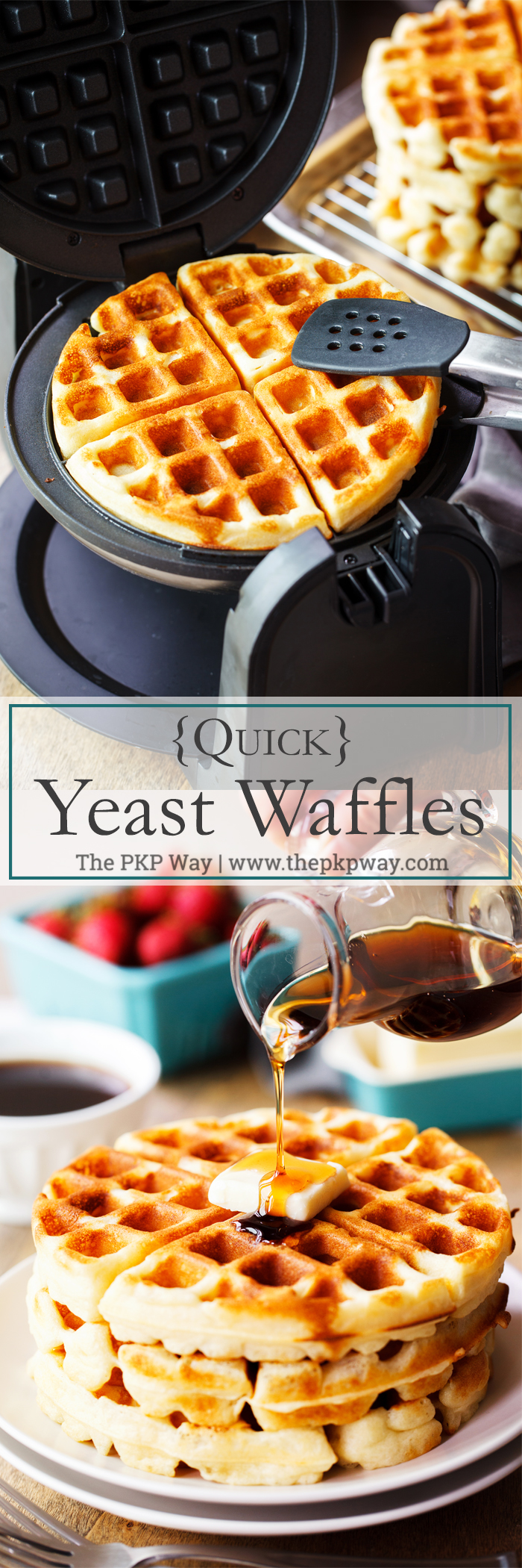 Ready in 90 minutes and your new go-to recipe, these Quick Yeast Waffles are crispy, airy, tender, tangy, and have just a hint of sweetness.