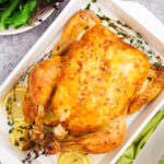 A perfect roast chicken, complete with gravy, can be ready to serve on your dinner table in under two hours and with only a handful of ingredients!