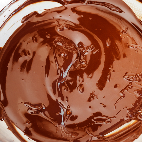Close-up of melted chocolate. 