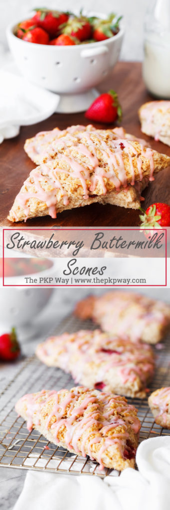 Make the most of this strawberry season with these Strawberry Buttermilk Scones. Filled with fresh strawberry pieces and topped with a drizzle of strawberry glaze, they’re sure to please any strawberry-lover’s palate.