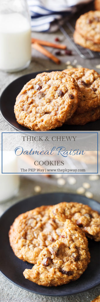 Thick, chewy, and loaded with oats and raisins, these Thick and Chewy Oatmeal Raisin Cookies will be on repeat in your cookie jar.