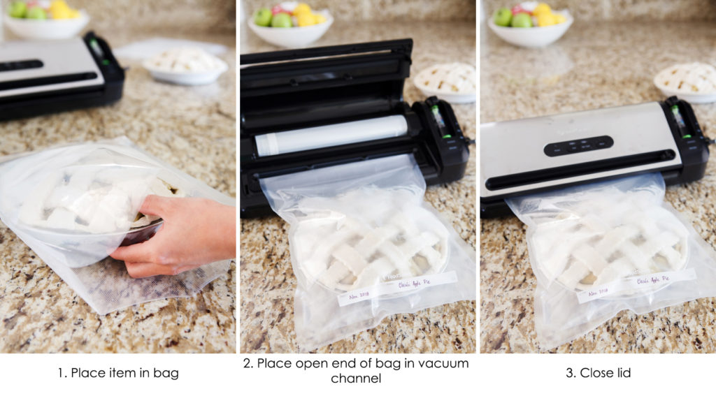 Steps for using the FoodSaver