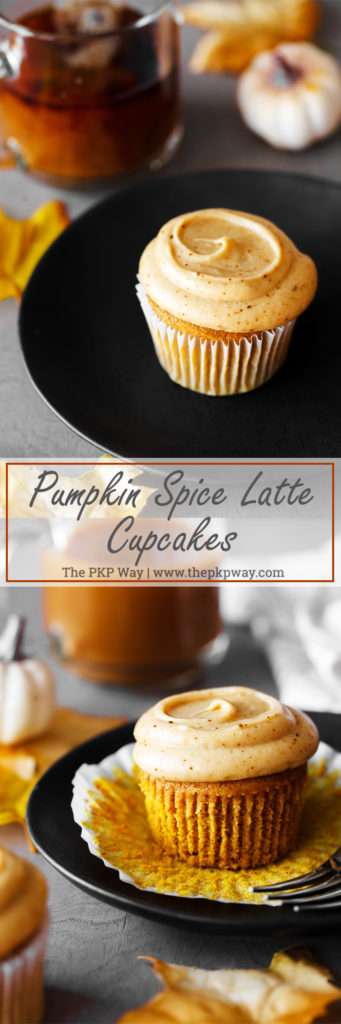 A moist pumpkin spice cupcake full of warm spices is topped with coffee cream cheese frosting to make these pumpkin spice latte cupcakes a wonderful complement to the sweater weather beverage.