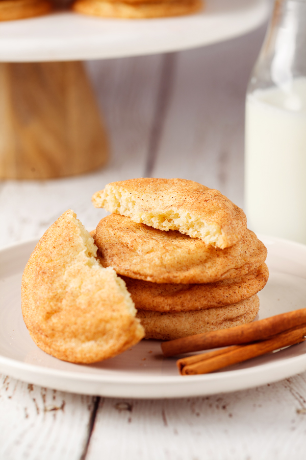 Snickerdoodle cookies on plate.