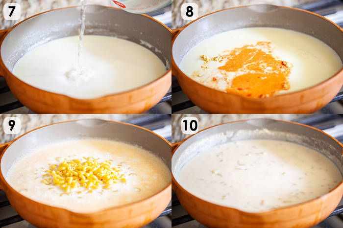 Steps for how to make shrimp macaroni and cheese rolls.